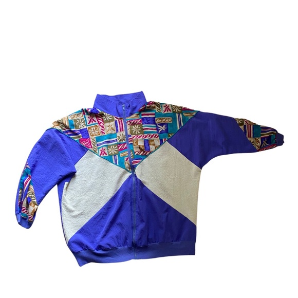 Vintage 90s Windbreaker Jacket Bold Retro Design Oversized 2X Streetwear Style - Picture 3 of 8
